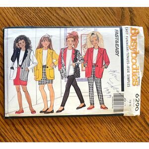 UNCUT Vintage 1990s Butterick 6290 Sewing Pattern Size 7-10 Blazer Skirt Pants